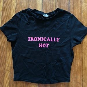 garage "ironically hot" tight cropped t-shirt